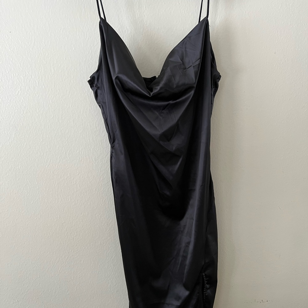 NWT Fashion Nova Silky Black Dress
